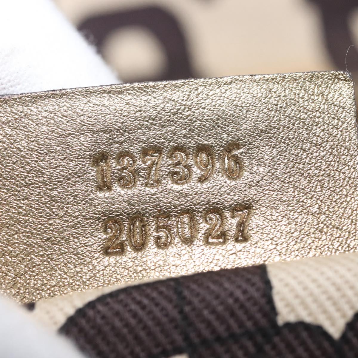 GUCCI GG Canvas Tote Bag Beige Gold 137396 Auth fm5086