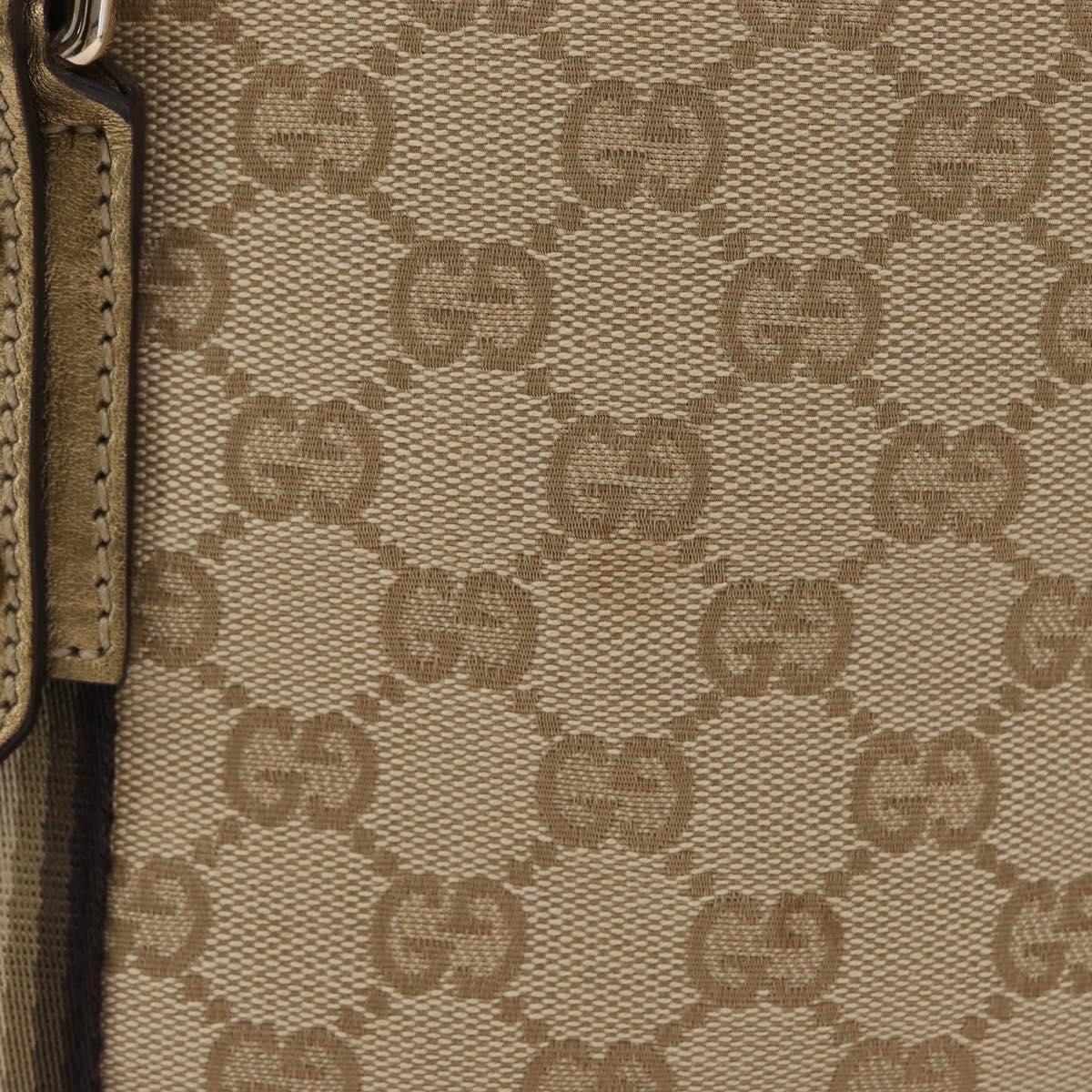 GUCCI GG Canvas Tote Bag Beige Gold 137396 Auth fm5086