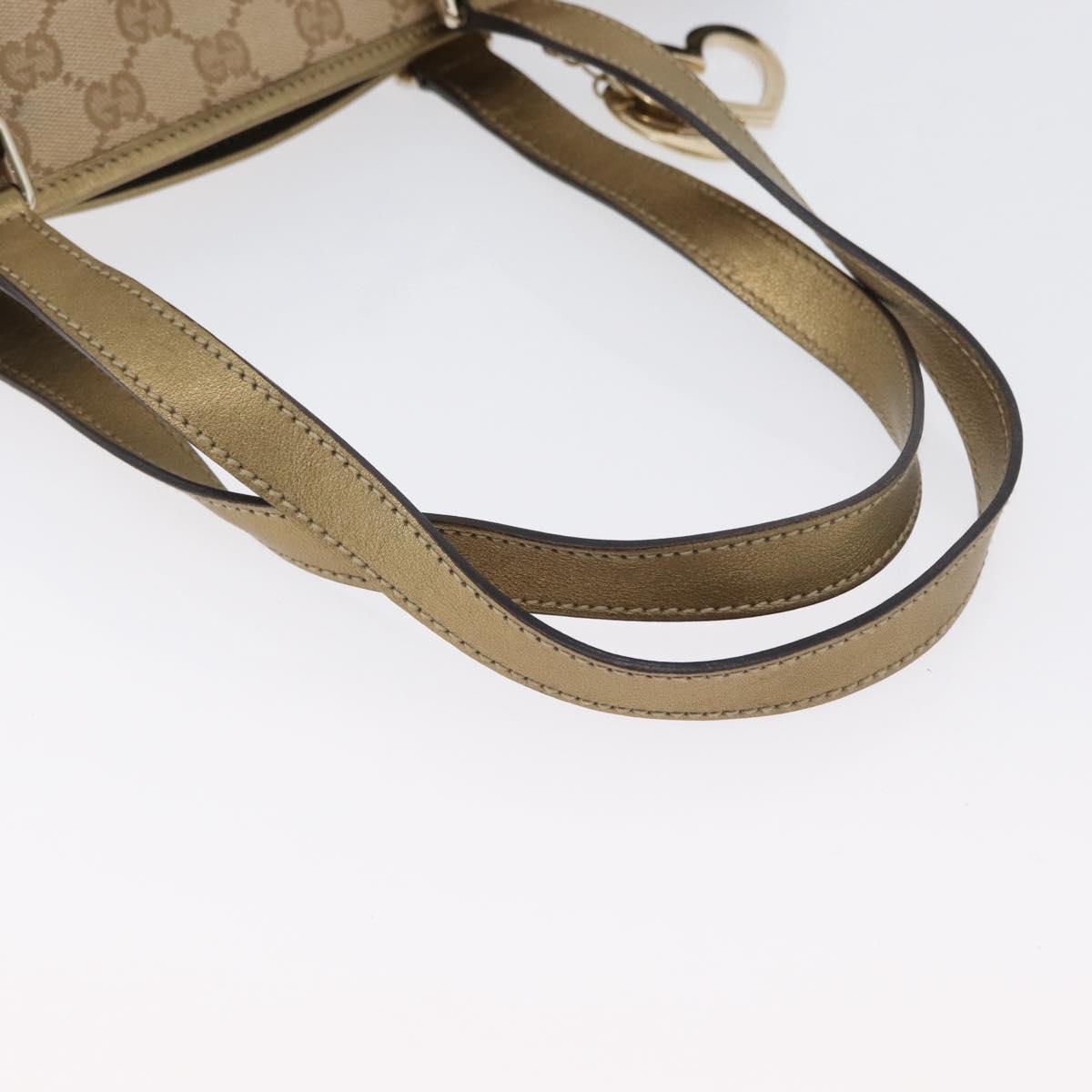 GUCCI GG Canvas Tote Bag Beige Gold 137396 Auth fm5086