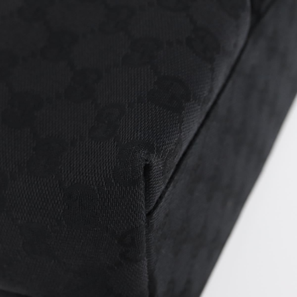 GUCCI GG Canvas Hand Bag Black Silver 002 1080 Auth fm5087