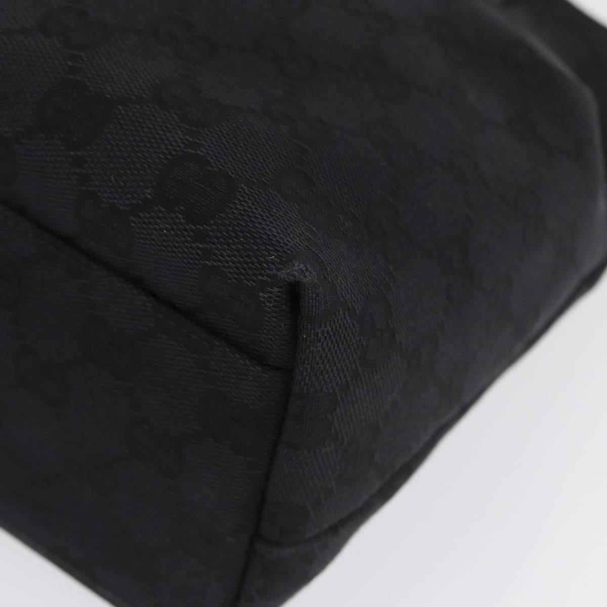 GUCCI GG Canvas Hand Bag Black Silver 002 1080 Auth fm5087