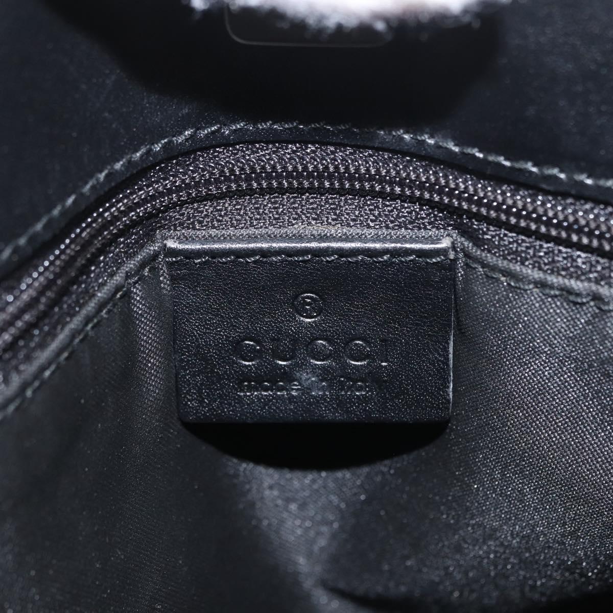 GUCCI GG Canvas Hand Bag Black Silver 002 1080 Auth fm5087