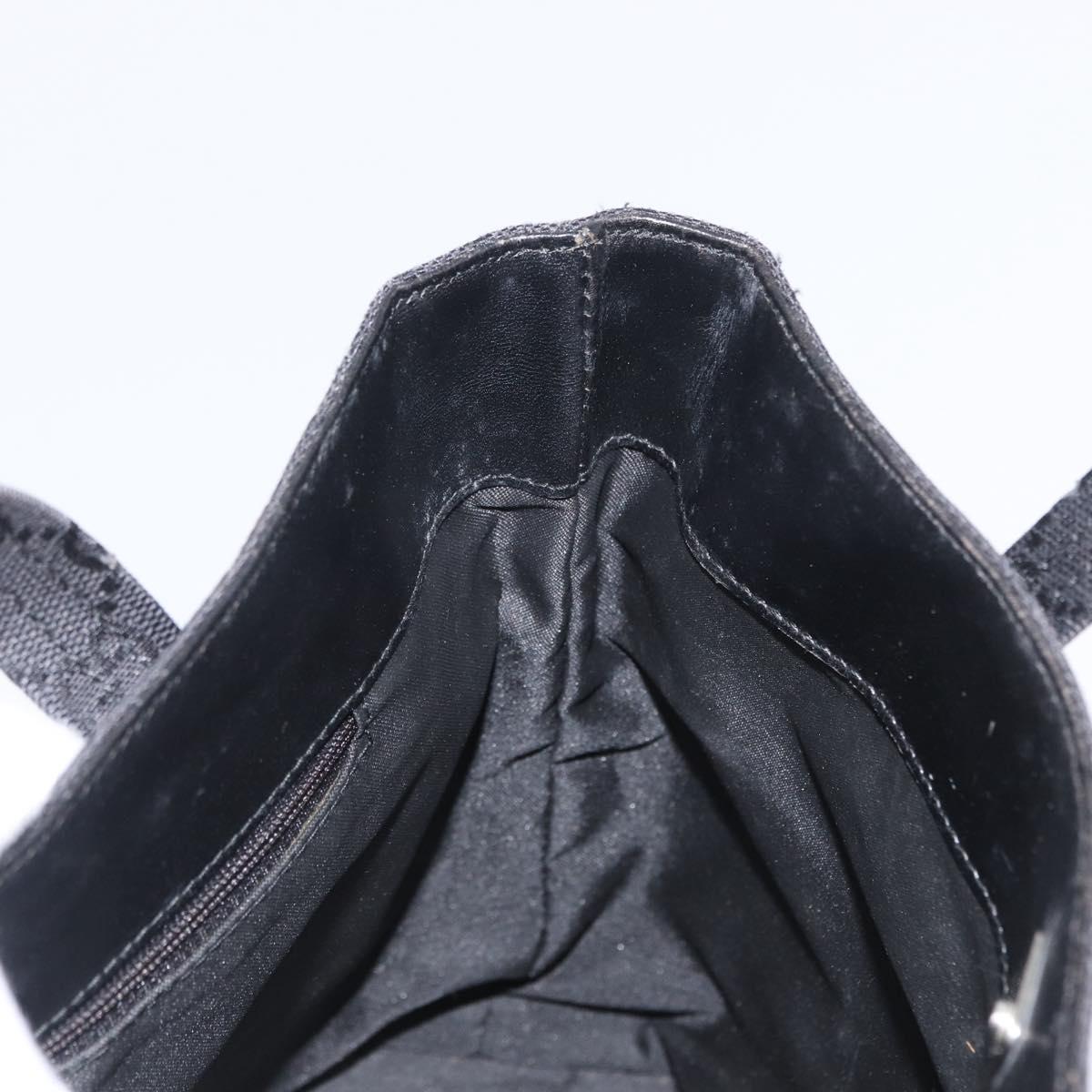 GUCCI GG Canvas Hand Bag Black Silver 002 1080 Auth fm5087