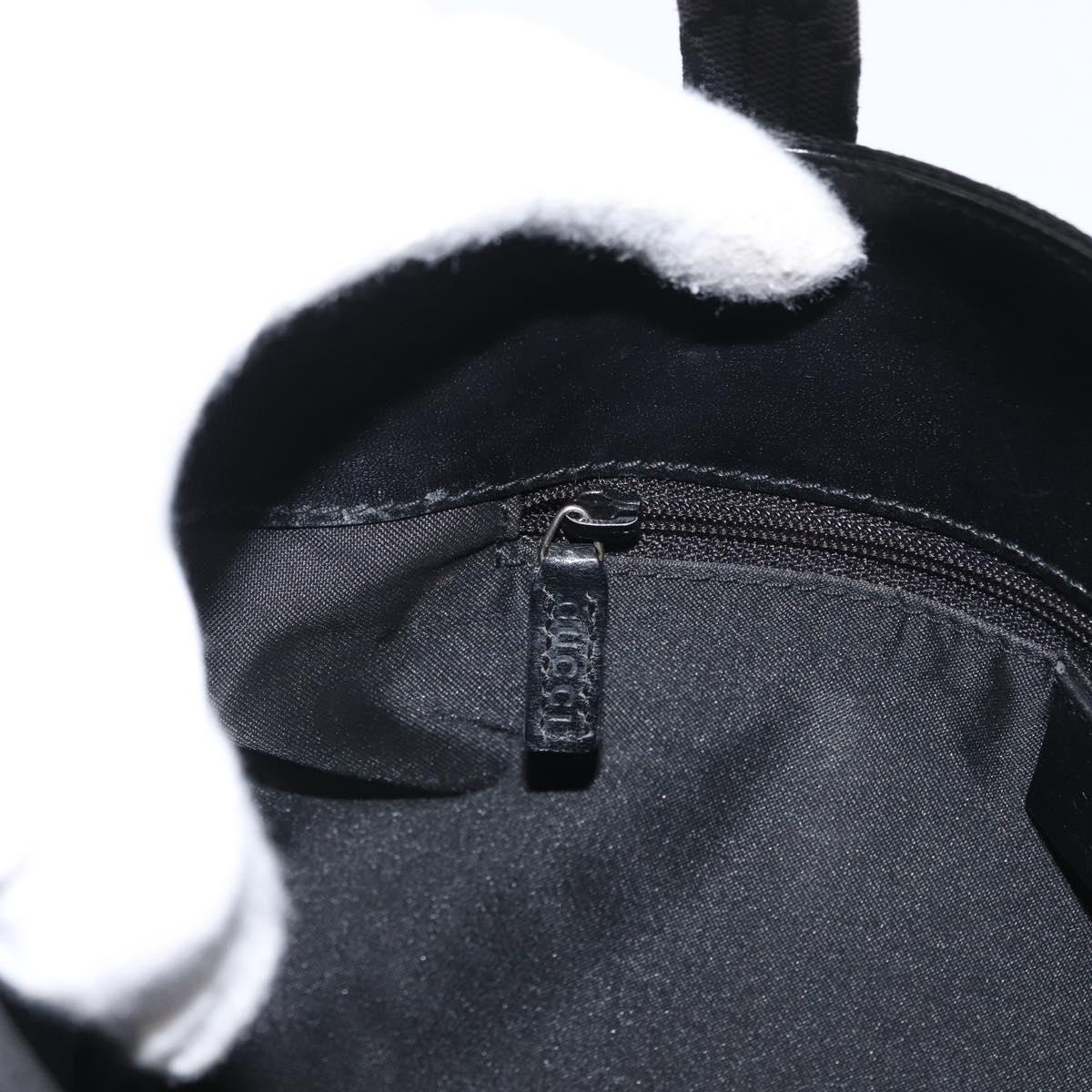 GUCCI GG Canvas Hand Bag Black Silver 002 1080 Auth fm5087