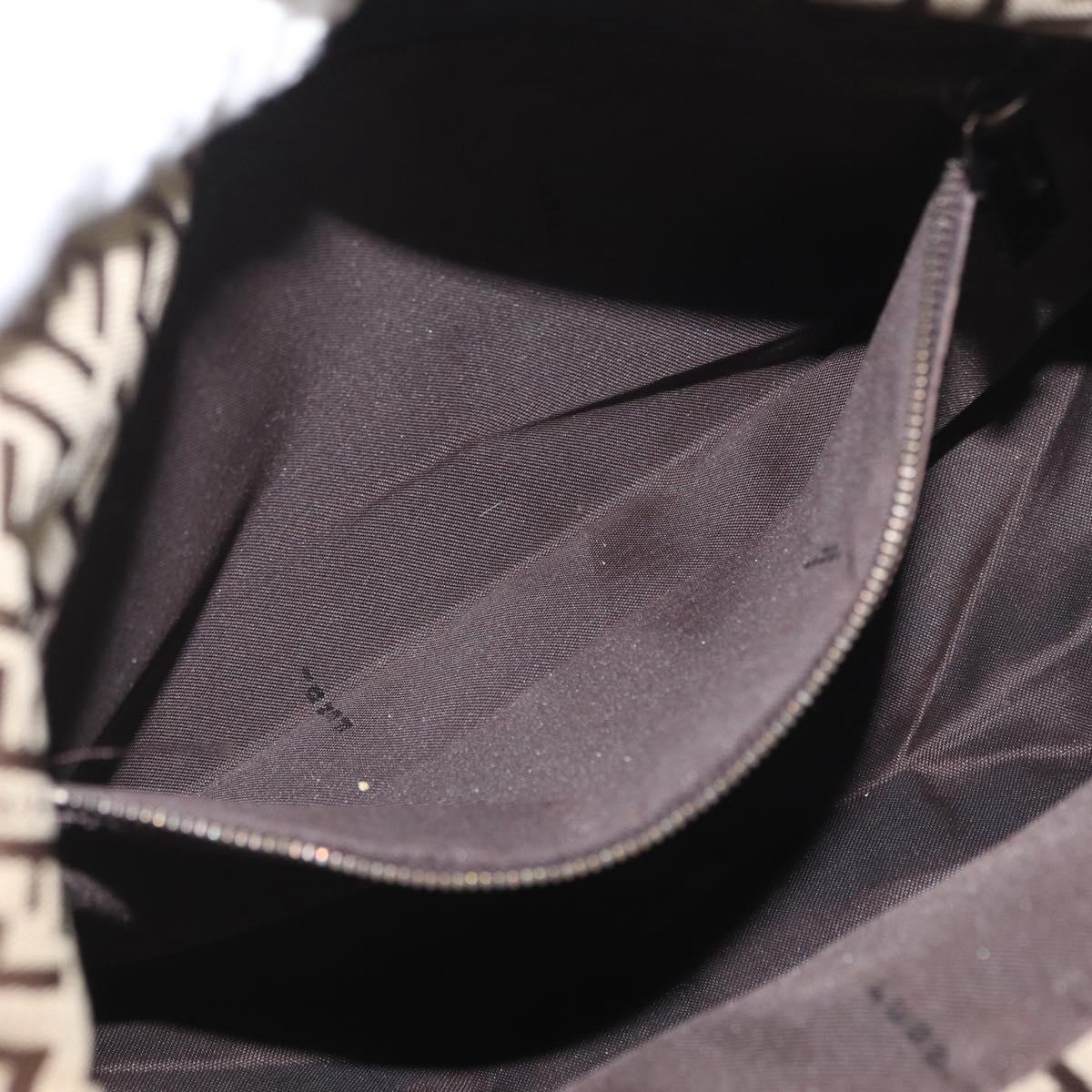 FENDI Zucchino Canvas Mamma Baguette Shoulder Bag Brown Auth fm5095