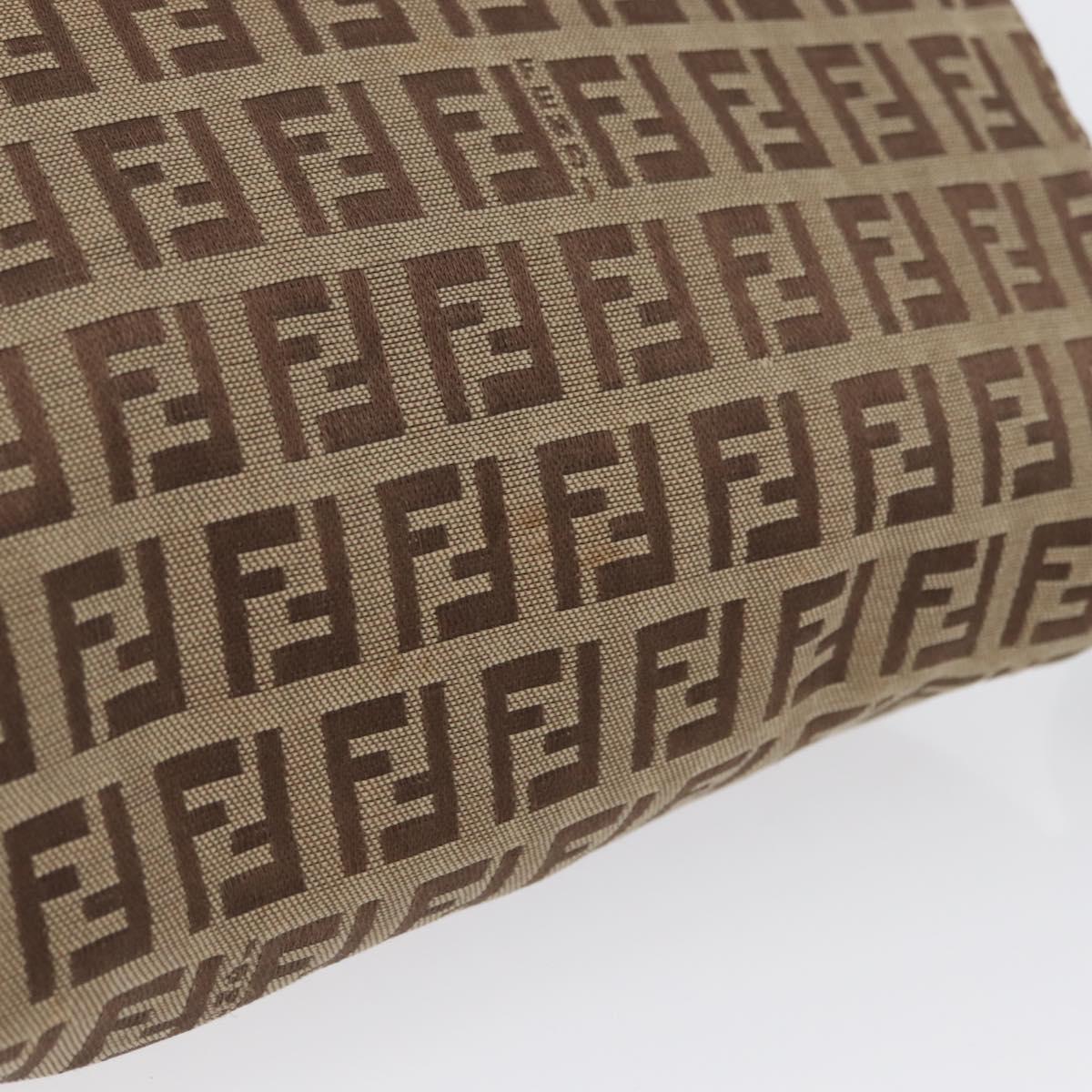 FENDI Zucchino Canvas Mamma Baguette Shoulder Bag Brown Auth fm5095