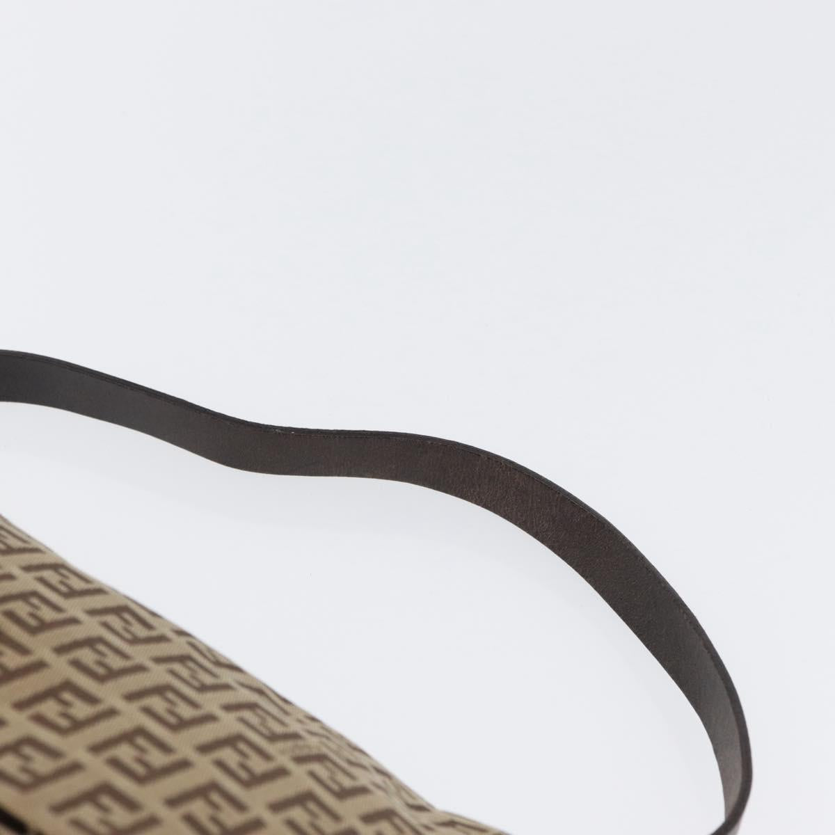 FENDI Zucchino Canvas Mamma Baguette Shoulder Bag Brown Auth fm5095