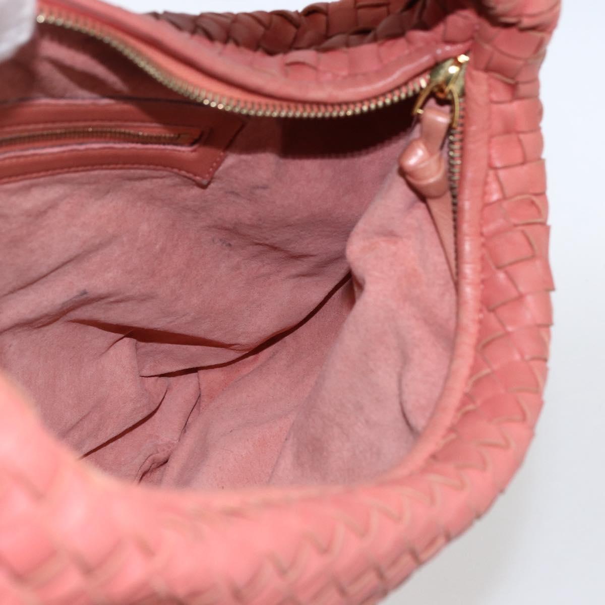 BOTTEGA VENETA INTRECCIATO Hobo Shoulder Bag Leather Outlet Pink Auth fm5096