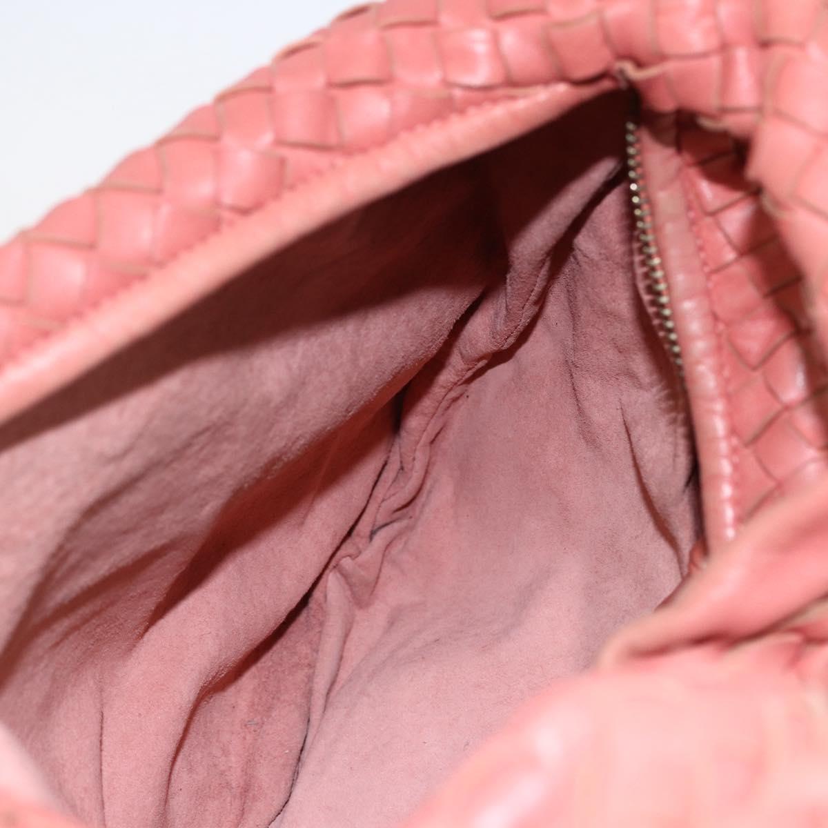 BOTTEGA VENETA INTRECCIATO Hobo Shoulder Bag Leather Outlet Pink Auth fm5096