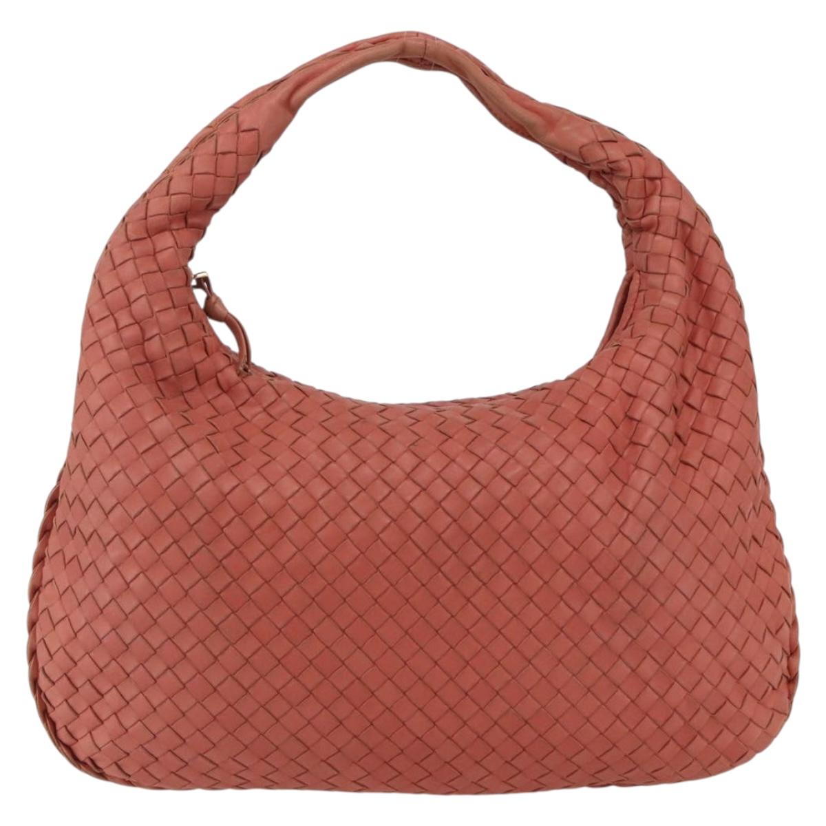 BOTTEGA VENETA INTRECCIATO Hobo Shoulder Bag Leather Outlet Pink Auth fm5096