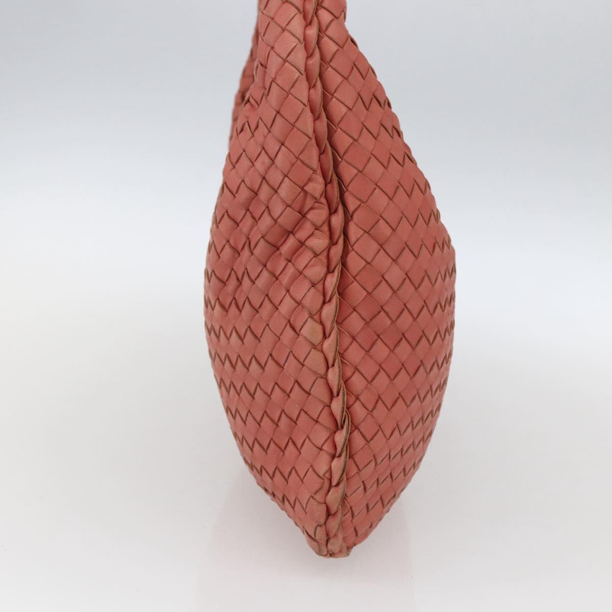 BOTTEGA VENETA INTRECCIATO Hobo Shoulder Bag Leather Outlet Pink Auth fm5096