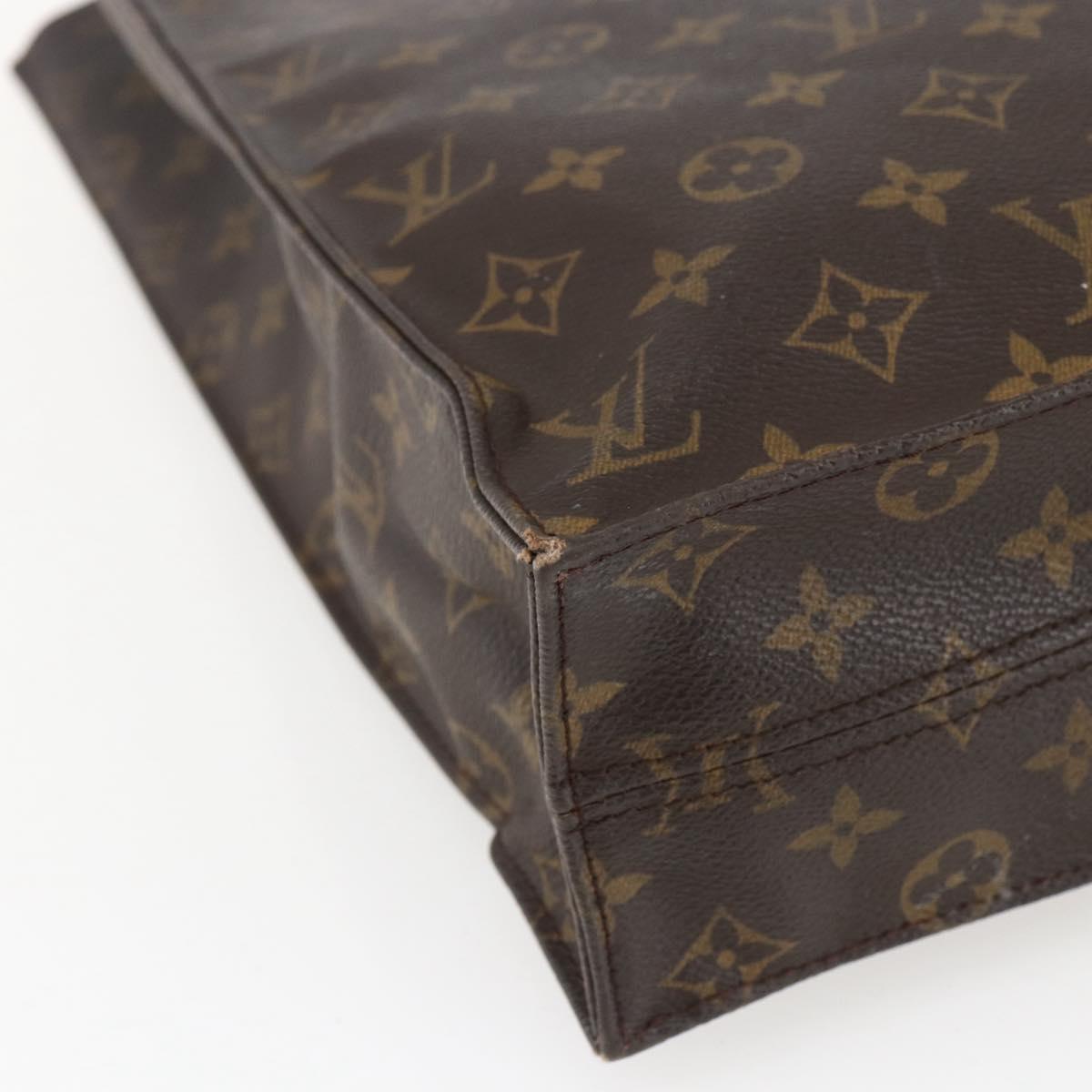 LOUIS VUITTON Monogram Sac Plat Hand Bag M51140 LV Auth fm5103