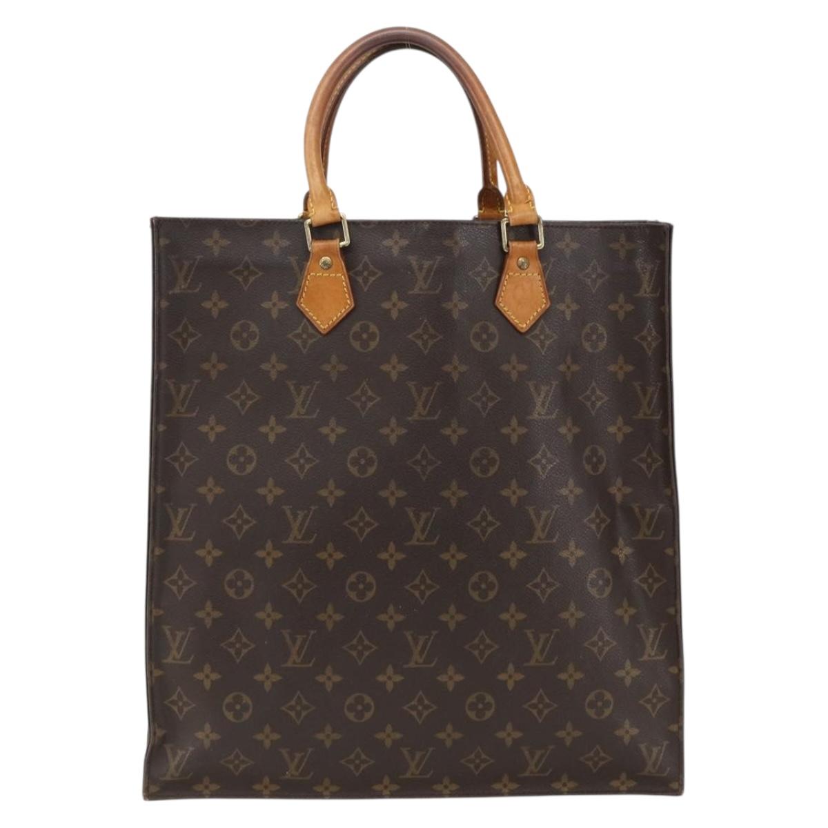 LOUIS VUITTON Monogram Sac Plat Hand Bag M51140 LV Auth fm5103