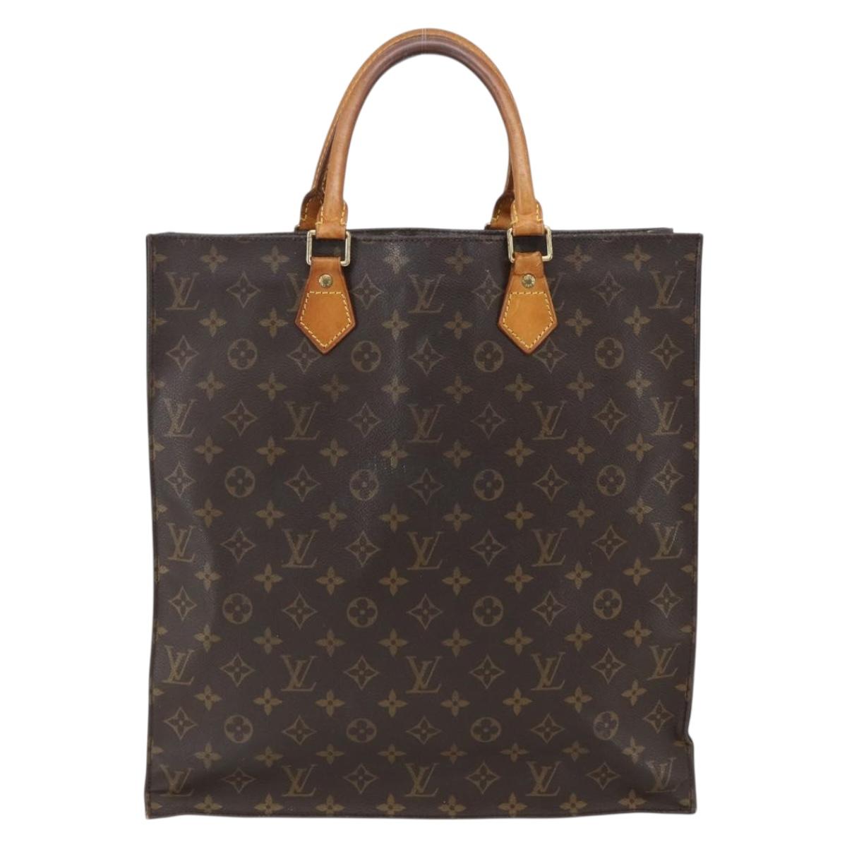 LOUIS VUITTON Monogram Sac Plat Hand Bag M51140 LV Auth fm5103