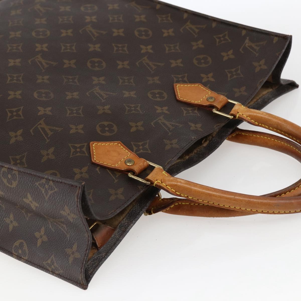 LOUIS VUITTON Monogram Sac Plat Hand Bag M51140 LV Auth fm5103