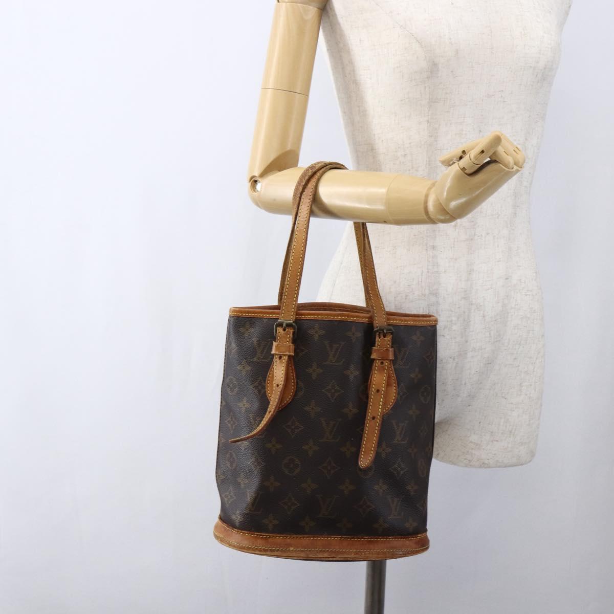 LOUIS VUITTON Monogram Bucket PM Shoulder Bag M42238 LV Auth fm5104