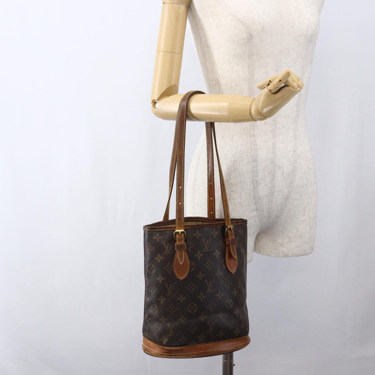 LOUIS VUITTON Monogram Bucket PM Shoulder Bag M42238 LV Auth fm5105
