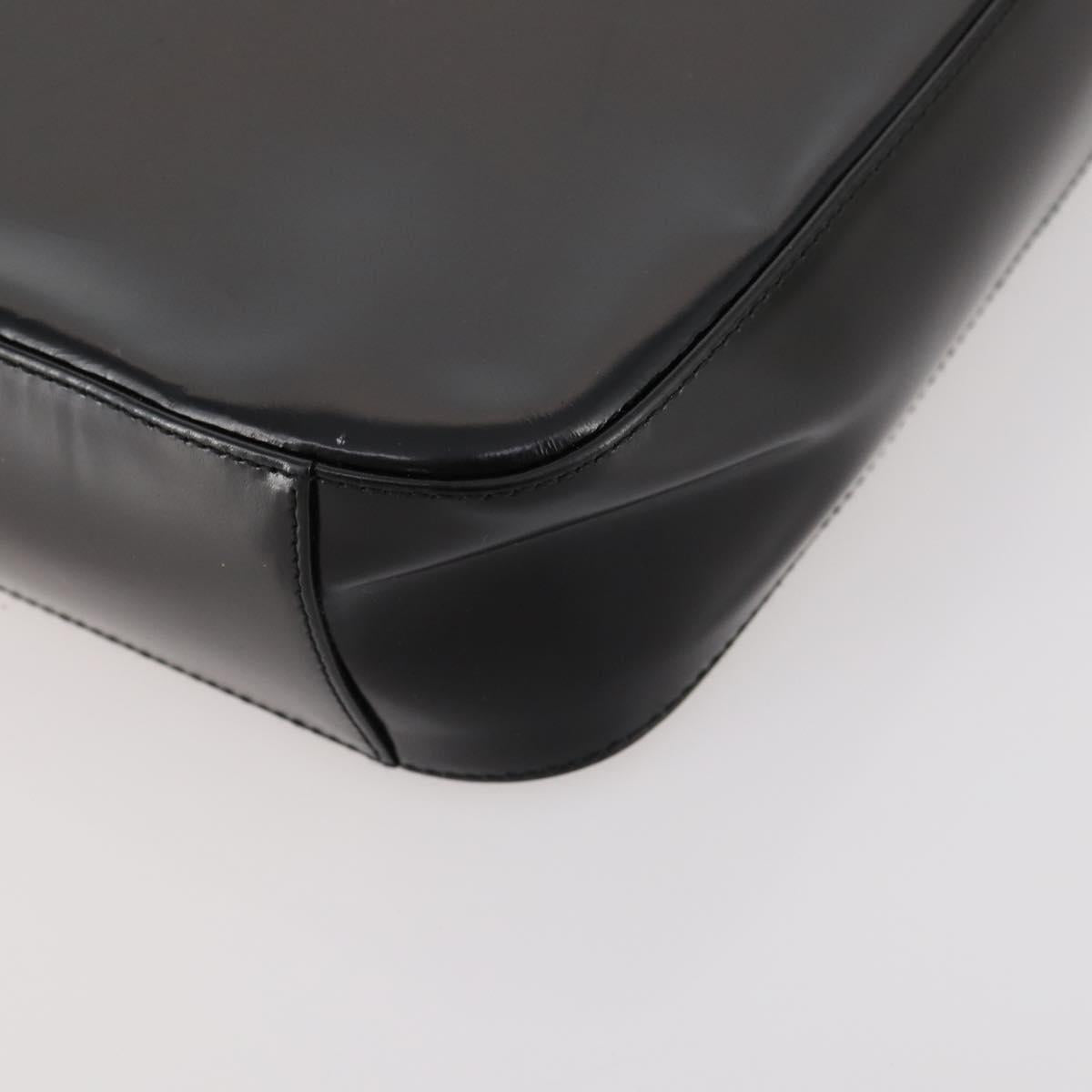 GUCCI Interlocking Bag Patent leather Black Silver 000 2023 0506 Auth fm5110