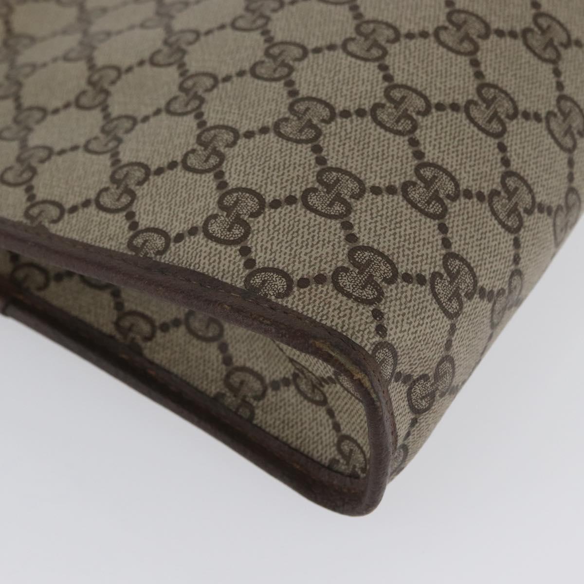 GUCCI GG Supreme Clutch Bag PVC Beige Gold 156 01 061 Auth fm5115