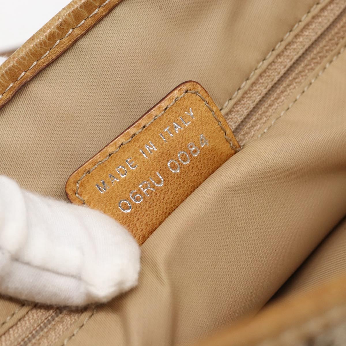 Christian Dior Trotter Canvas Tote Bag Beige Silver Auth fm5121