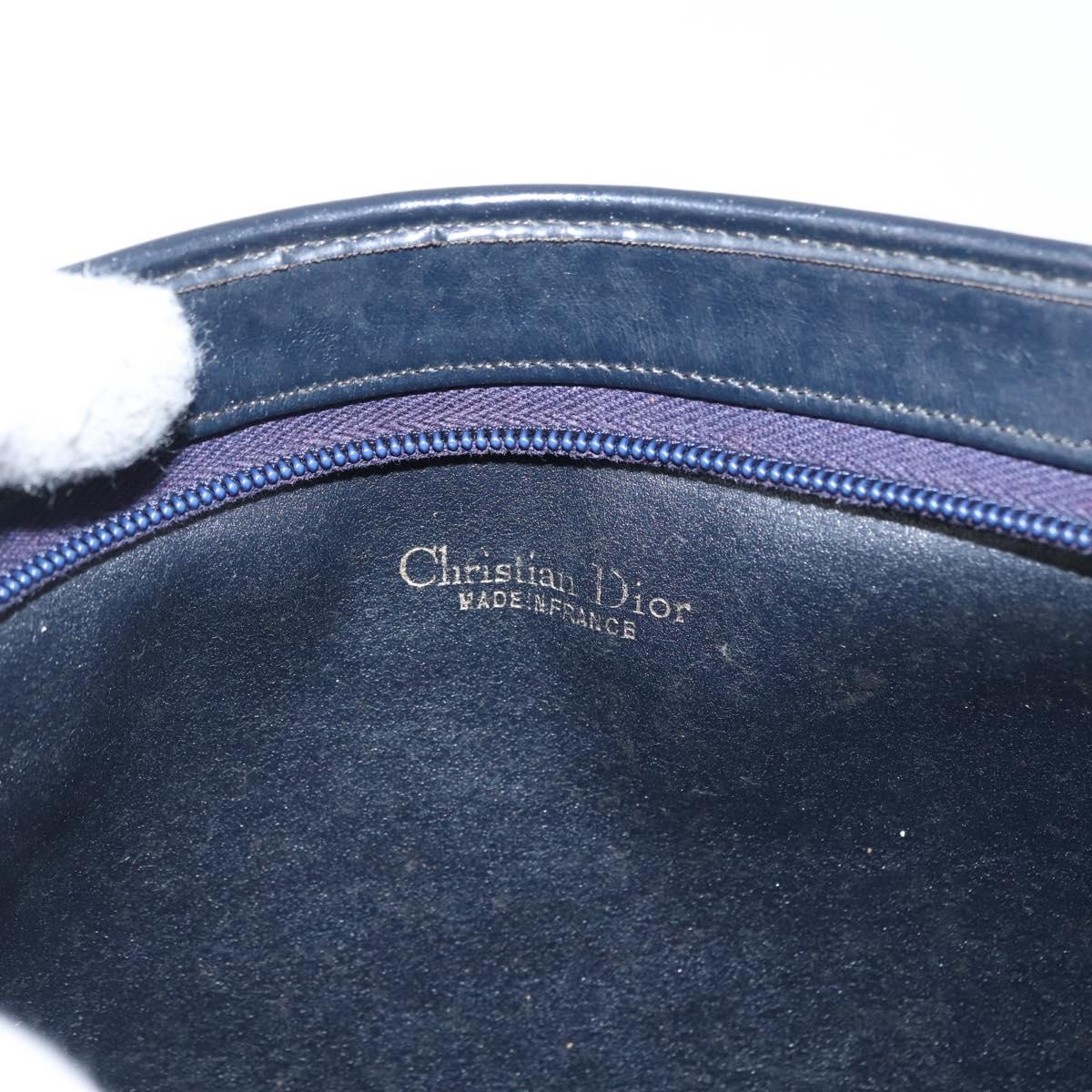 Christian Dior Trotter Canvas Oblique Rabbit Mini Roller Bag Navy Auth fm5122