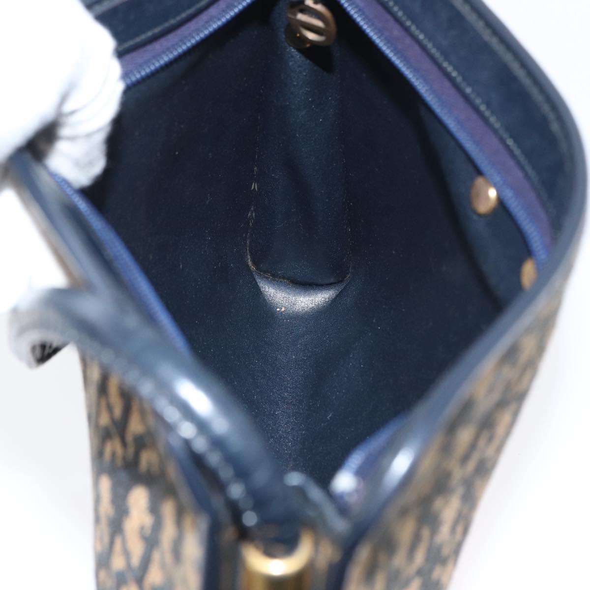 Christian Dior Trotter Canvas Oblique Rabbit Mini Roller Bag Navy Auth fm5122
