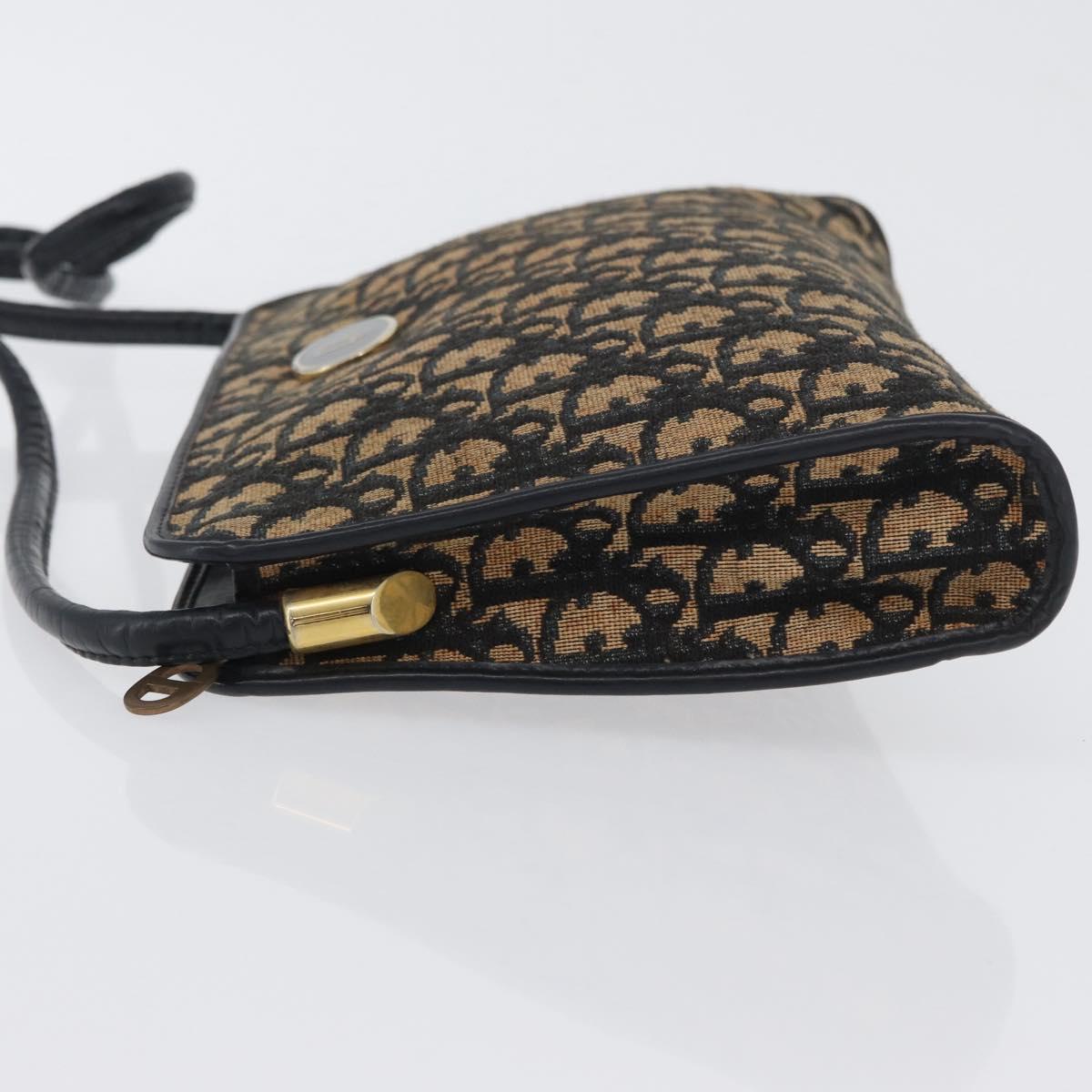 Christian Dior Trotter Canvas Oblique Rabbit Mini Roller Bag Navy Auth fm5122