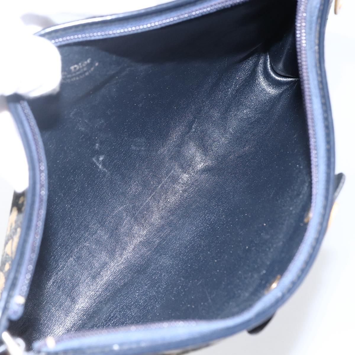 Christian Dior Trotter Canvas Oblique Rabbit Mini Roller Bag Navy Auth fm5123