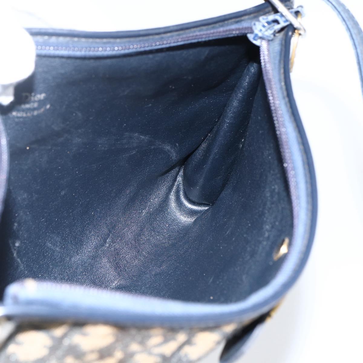 Christian Dior Trotter Canvas Oblique Rabbit Mini Roller Bag Navy Auth fm5123