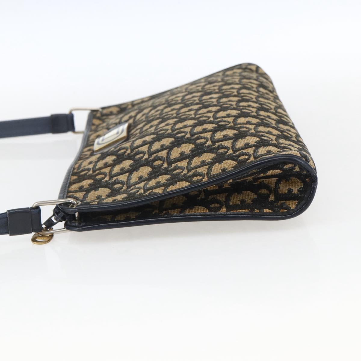 Christian Dior Trotter Canvas Oblique Rabbit Mini Roller Bag Navy Auth fm5123