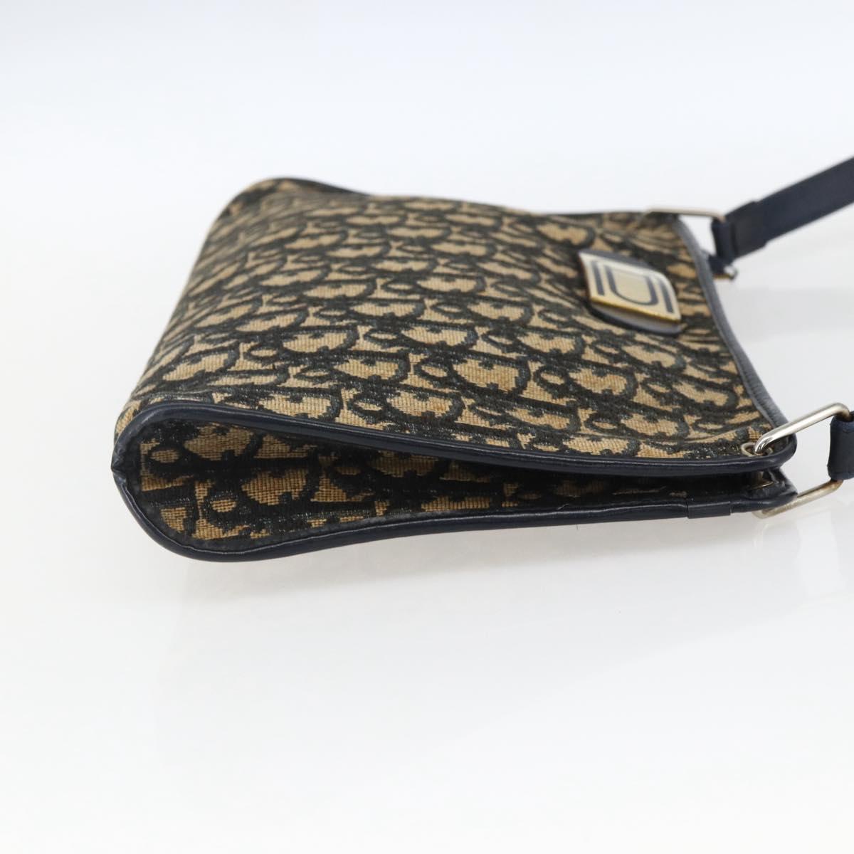 Christian Dior Trotter Canvas Oblique Rabbit Mini Roller Bag Navy Auth fm5123