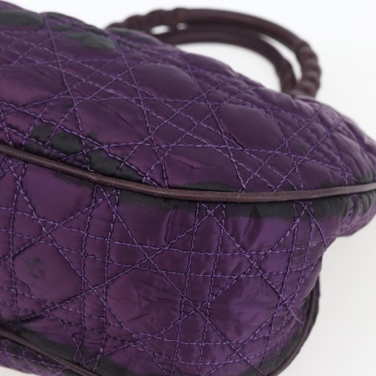 Christian Dior Canage Hand Bag Nylon Purple Silver Auth fm5125