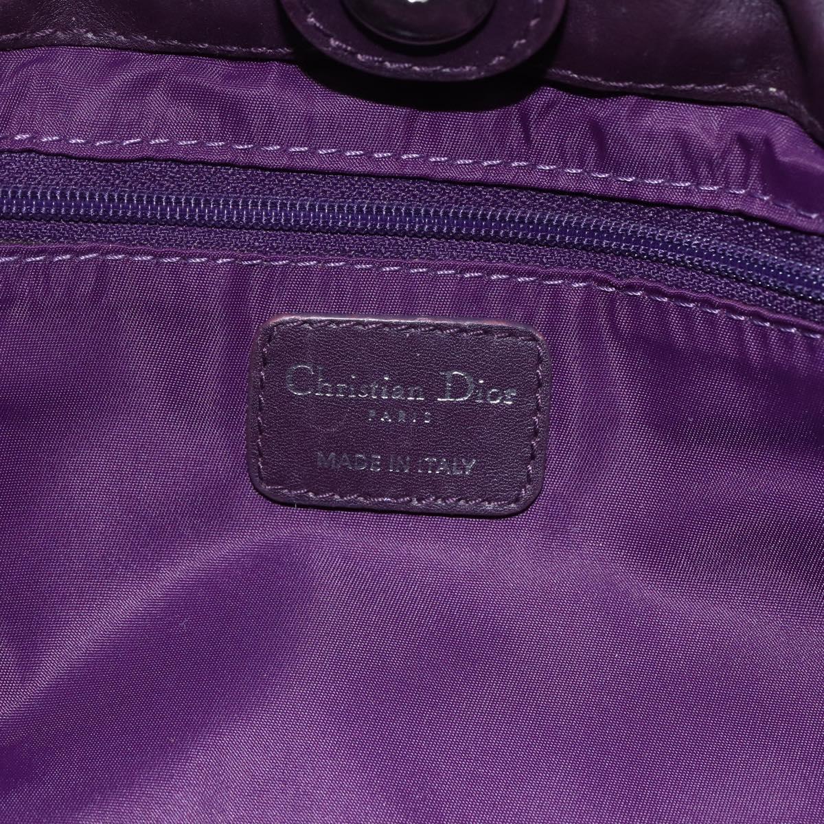 Christian Dior Canage Hand Bag Nylon Purple Silver Auth fm5125