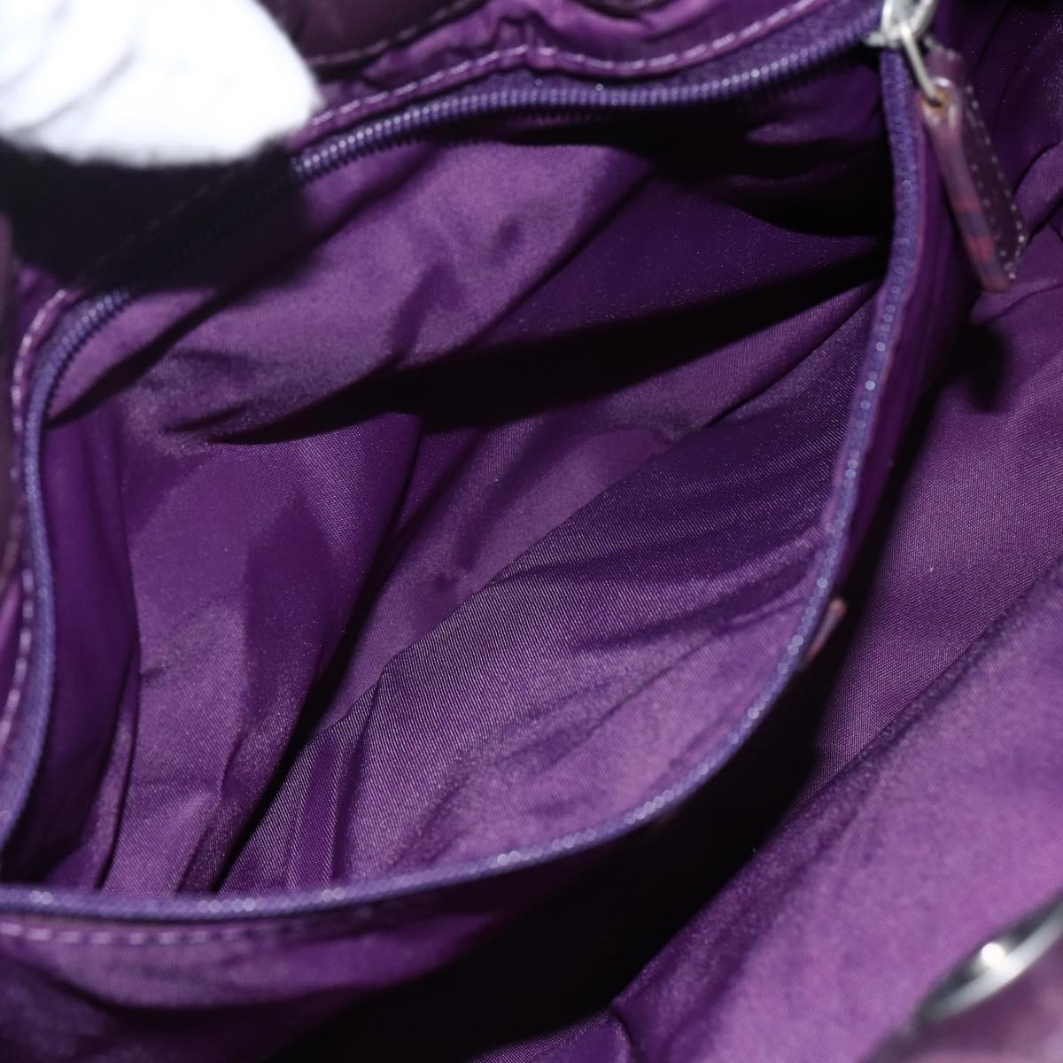 Christian Dior Canage Hand Bag Nylon Purple Silver Auth fm5125
