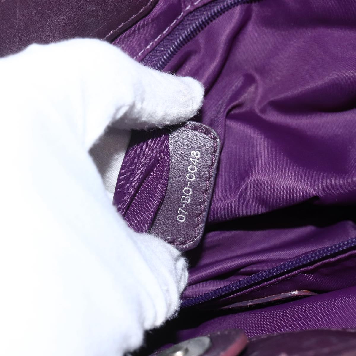 Christian Dior Canage Hand Bag Nylon Purple Silver Auth fm5125