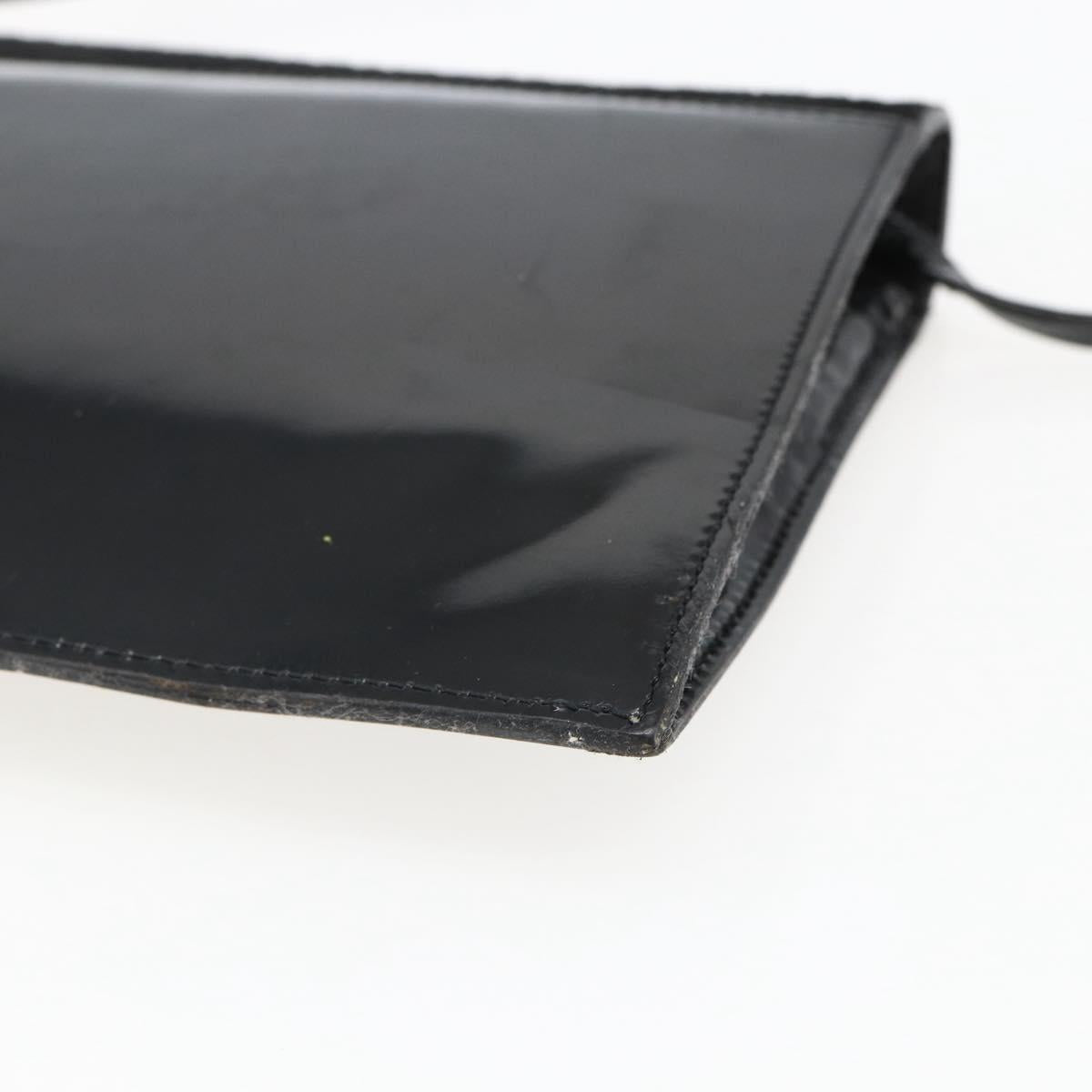 Christian Dior Shoulder Bag Leather Black Gold Auth fm5127