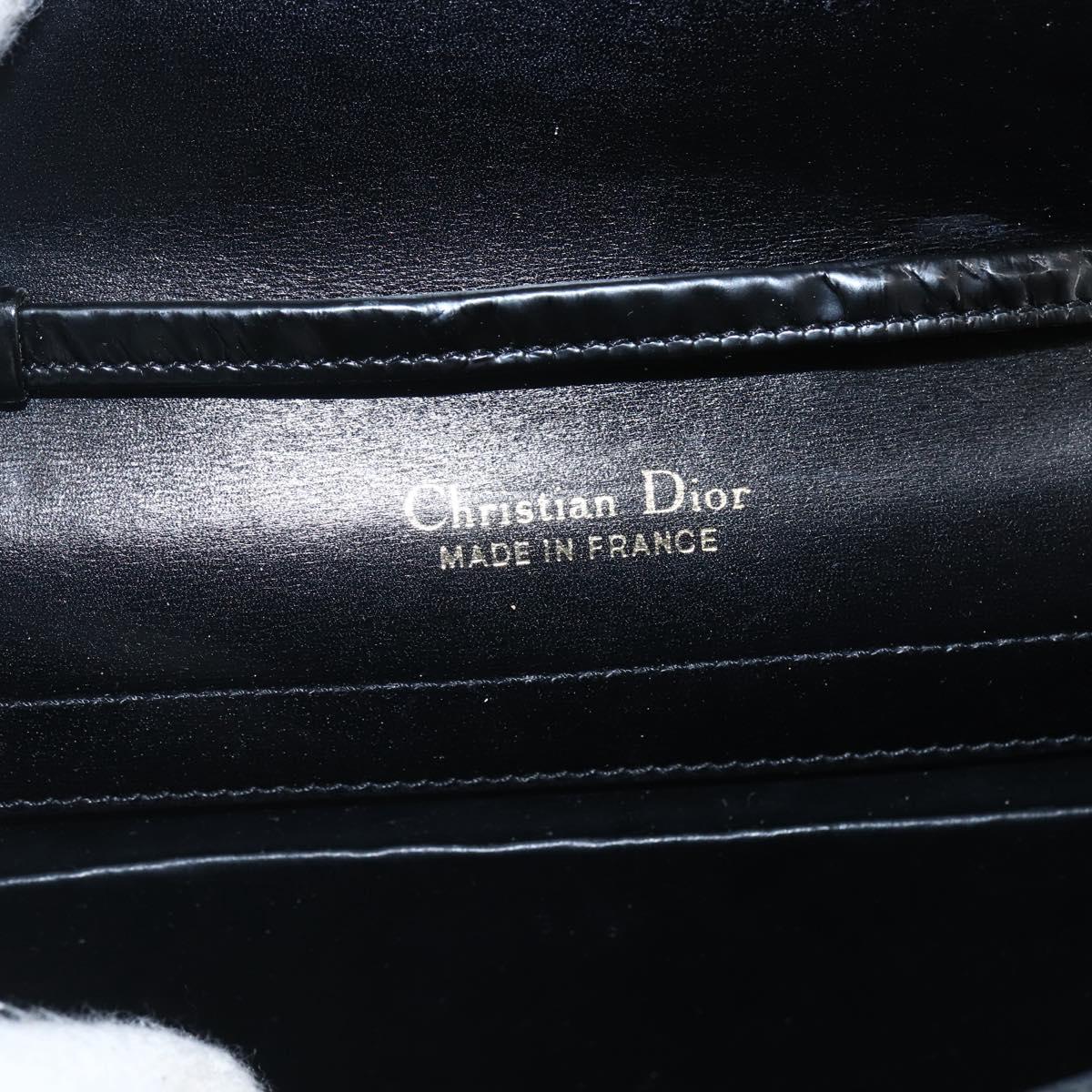 Christian Dior Shoulder Bag Leather Black Gold Auth fm5127