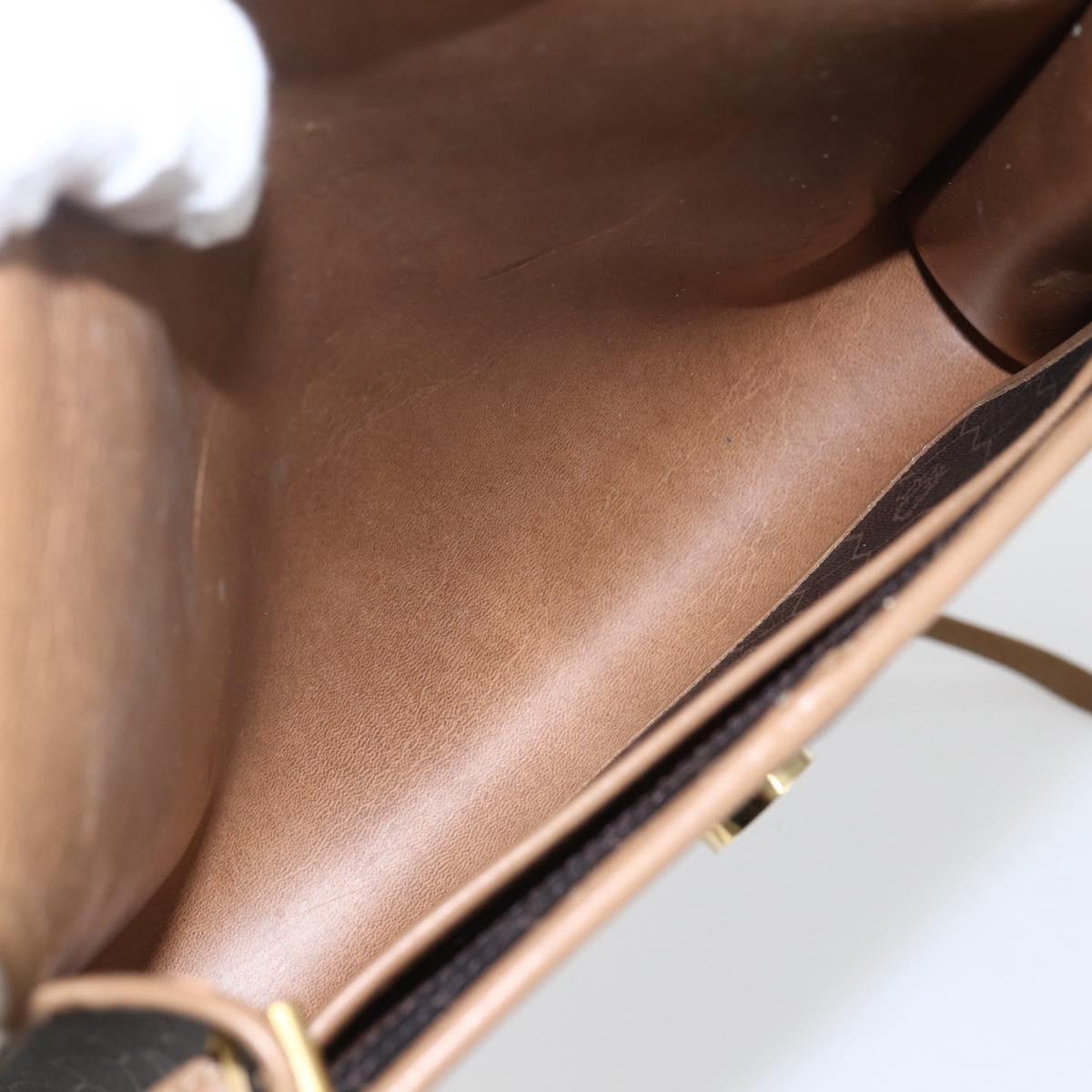 Christian Dior Honeycomb Canvas Shoulder Bag PVC Black Gold Auth fm5132