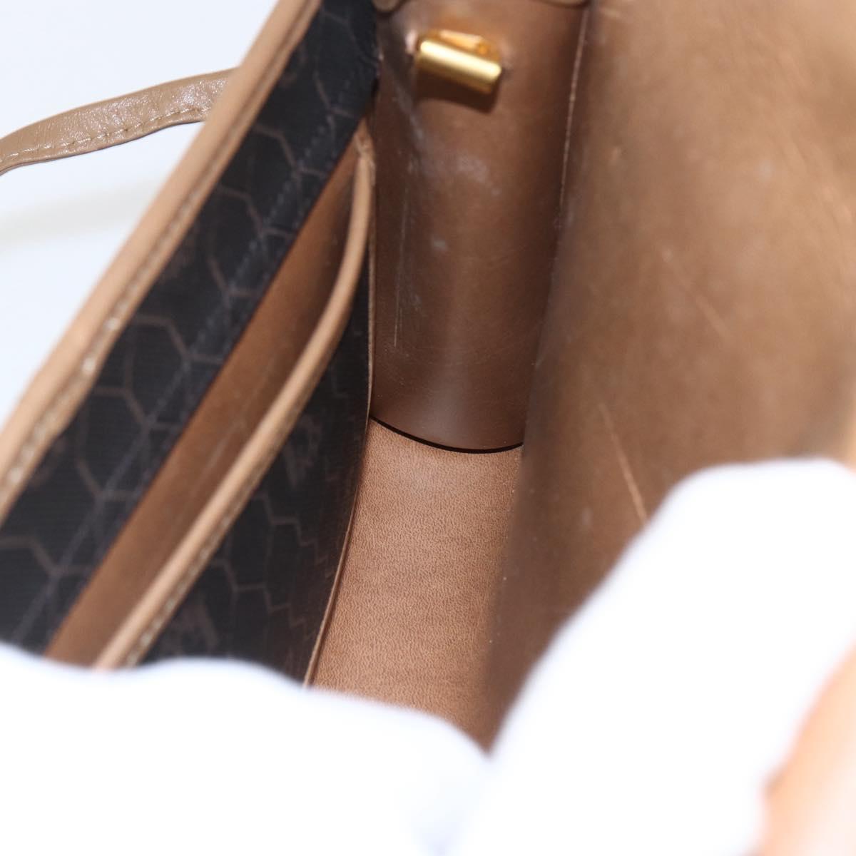 Christian Dior Honeycomb Canvas Shoulder Bag PVC Black Gold Auth fm5132