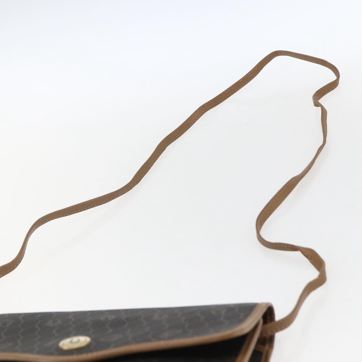 Christian Dior Honeycomb Canvas Shoulder Bag PVC Black Gold Auth fm5132