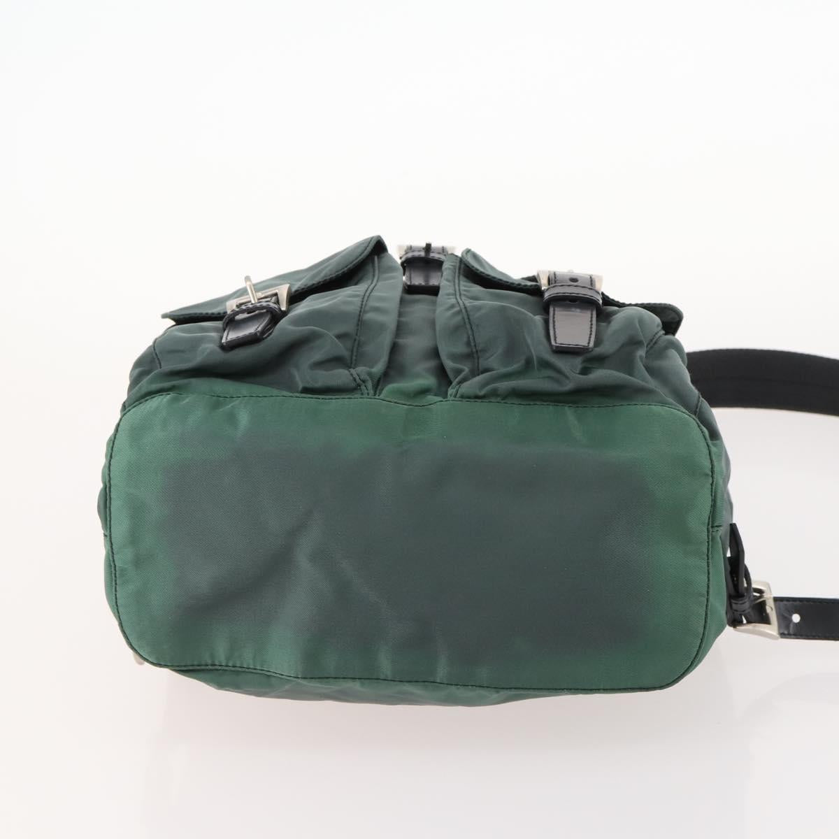 PRADA Backpack Nylon Green Silver Auth fm5140