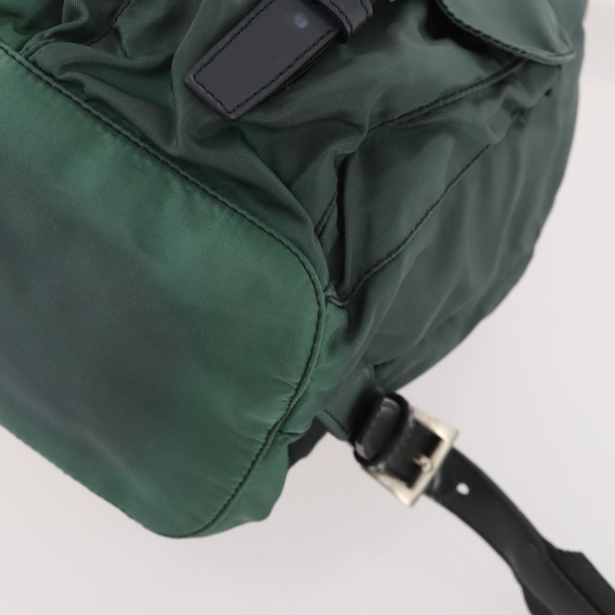 PRADA Backpack Nylon Green Silver Auth fm5140