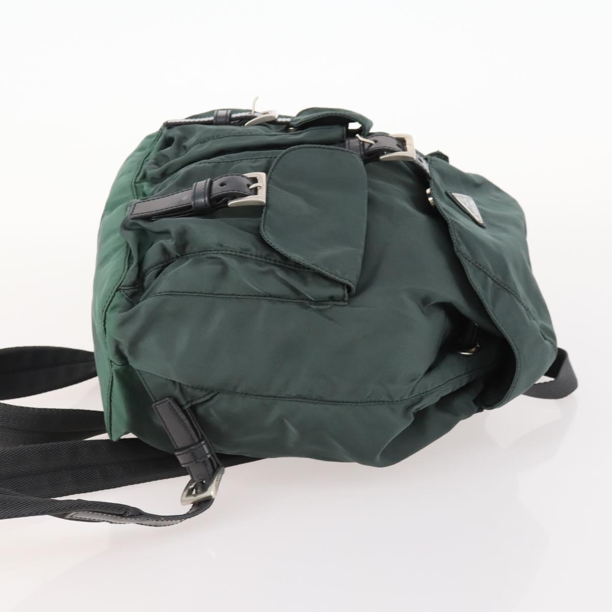 PRADA Backpack Nylon Green Silver Auth fm5140