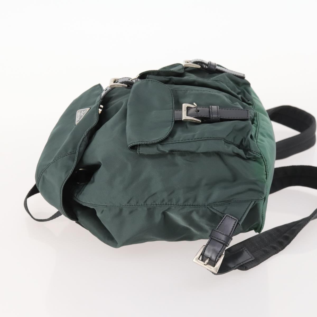 PRADA Backpack Nylon Green Silver Auth fm5140