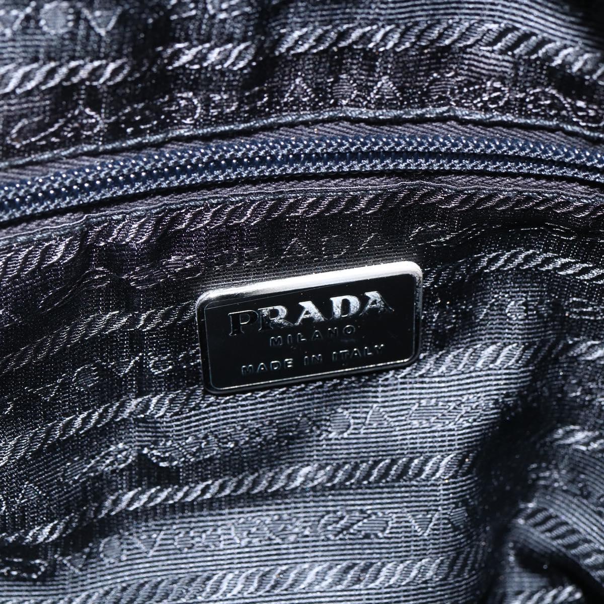 PRADA Tote Bag Nylon Green Silver Auth fm5147