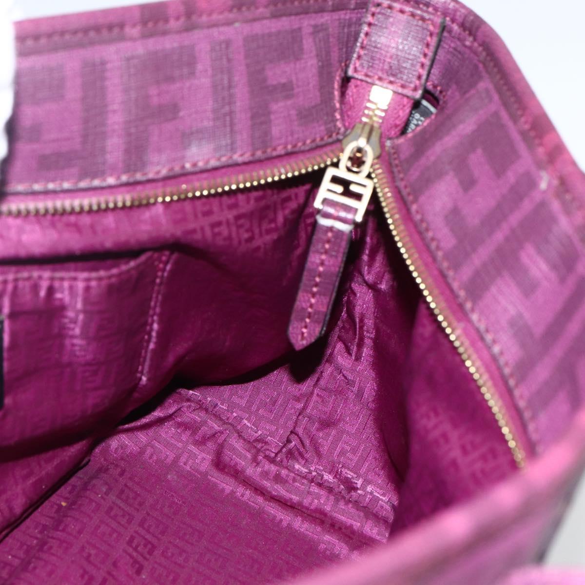 FENDI Zucca Canvas Hand Bag PVC Purple gold Auth fm5149