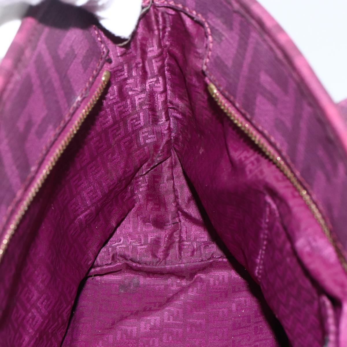 FENDI Zucca Canvas Hand Bag PVC Purple gold Auth fm5149