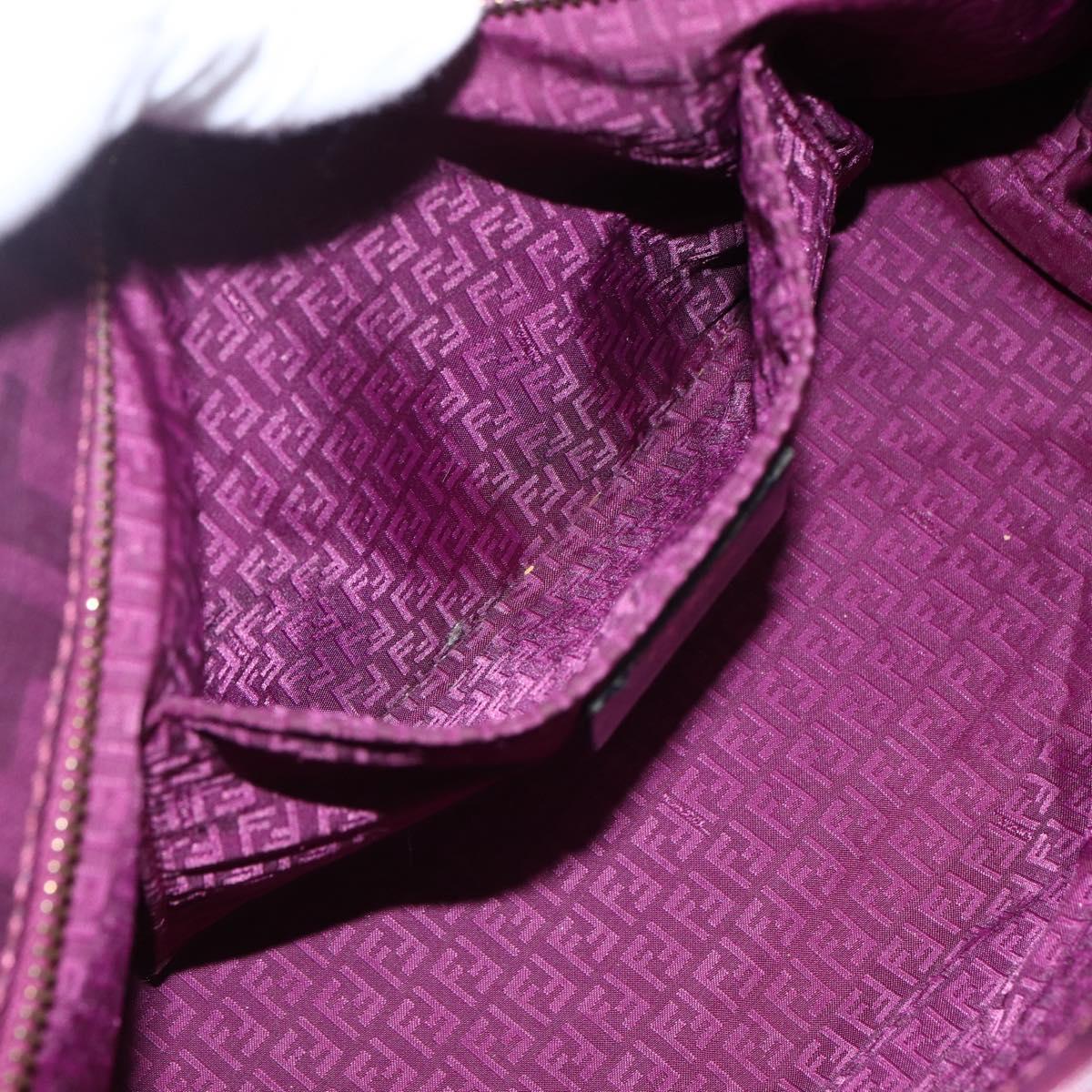 FENDI Zucca Canvas Hand Bag PVC Purple gold Auth fm5149