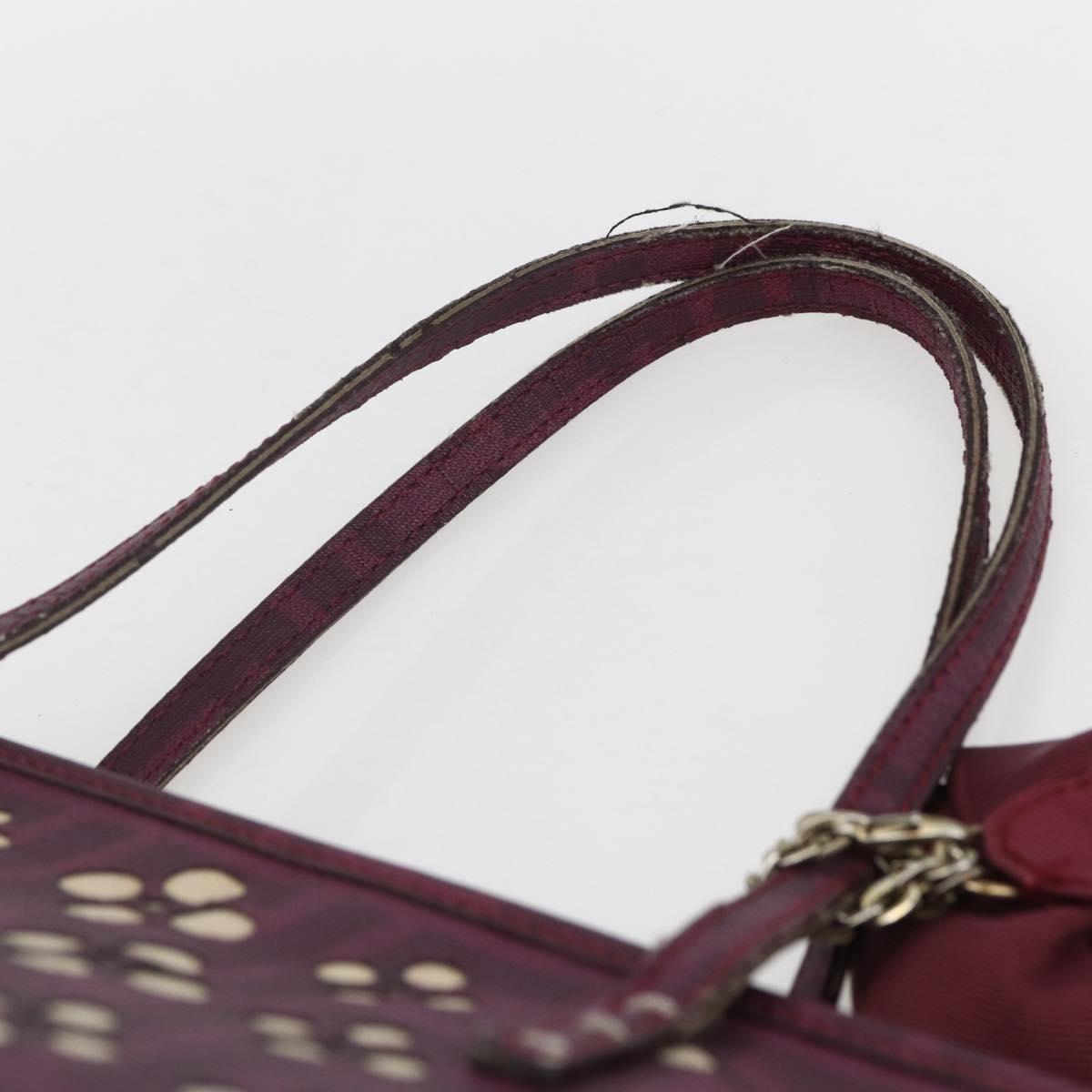 FENDI Zucca Canvas Hand Bag PVC Purple gold Auth fm5149