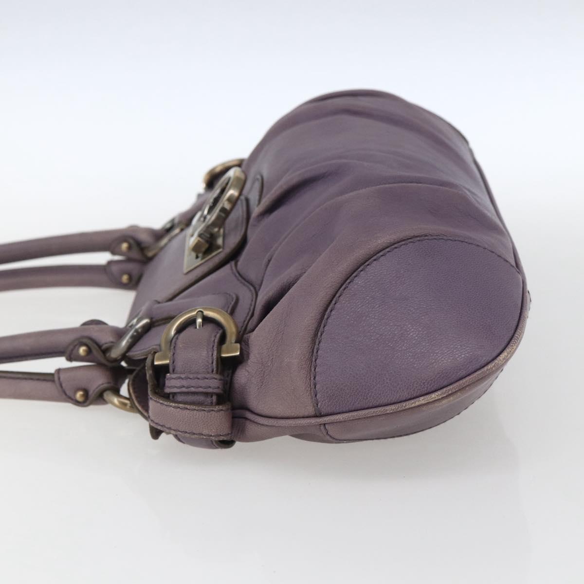 Salvatore Ferragamo Gancini Tote Bag Leather Purple Auth fm5151